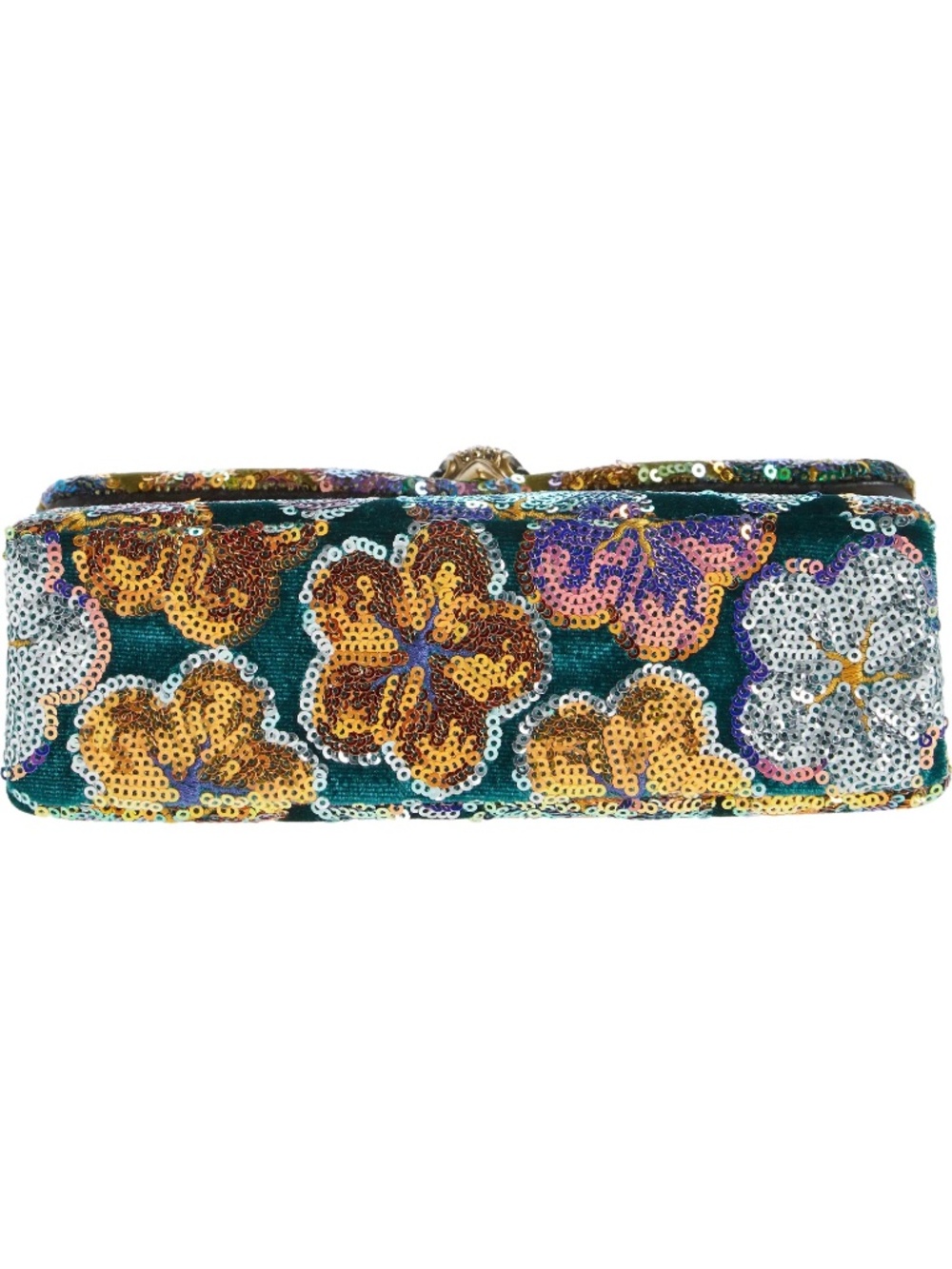 Kurt Geiger Floral Sequin Crossbody Bag in Gold, Green, Teal, White - Picture 5 of 5